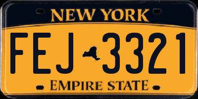 NY license plate FEJ3321