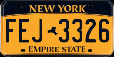 NY license plate FEJ3326