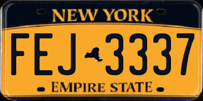 NY license plate FEJ3337
