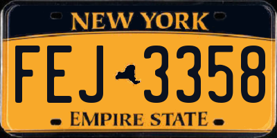 NY license plate FEJ3358