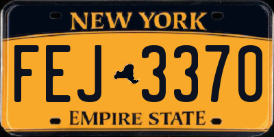 NY license plate FEJ3370