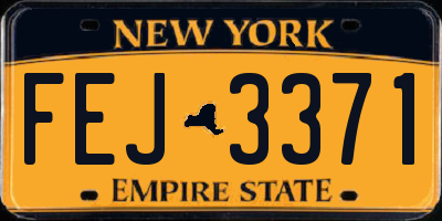 NY license plate FEJ3371