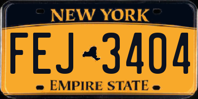 NY license plate FEJ3404