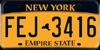 NY license plate FEJ3416