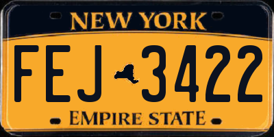 NY license plate FEJ3422