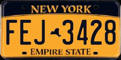 NY license plate FEJ3428
