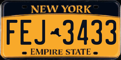 NY license plate FEJ3433