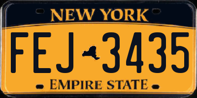 NY license plate FEJ3435