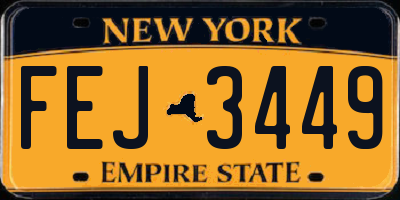 NY license plate FEJ3449