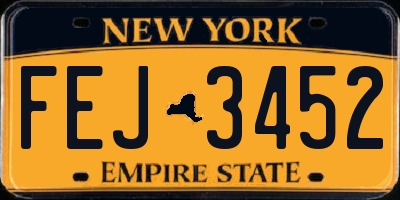 NY license plate FEJ3452