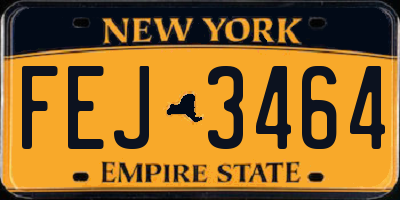 NY license plate FEJ3464