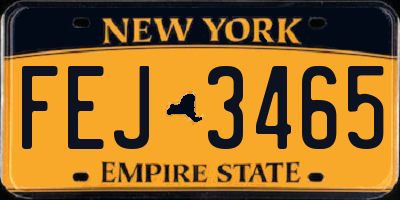 NY license plate FEJ3465