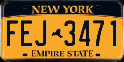 NY license plate FEJ3471