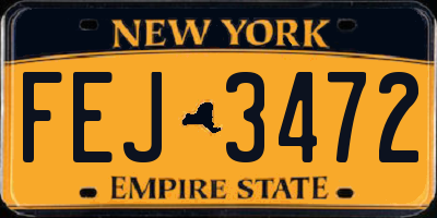 NY license plate FEJ3472