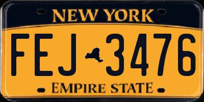 NY license plate FEJ3476
