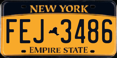 NY license plate FEJ3486