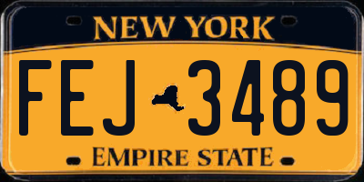 NY license plate FEJ3489