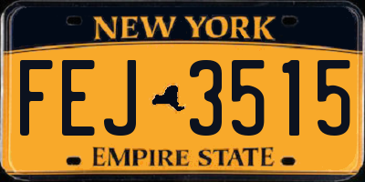NY license plate FEJ3515