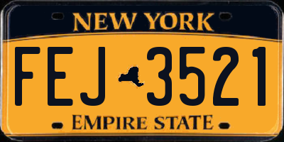 NY license plate FEJ3521