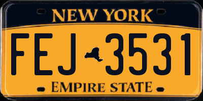 NY license plate FEJ3531