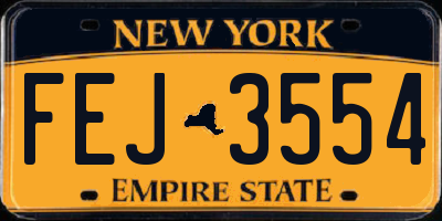 NY license plate FEJ3554