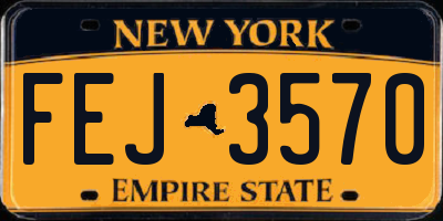 NY license plate FEJ3570