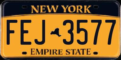 NY license plate FEJ3577