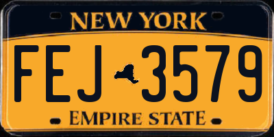 NY license plate FEJ3579