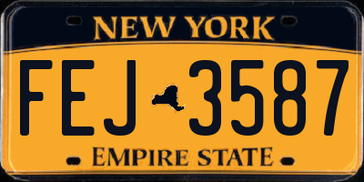 NY license plate FEJ3587