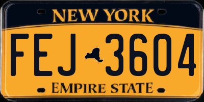 NY license plate FEJ3604