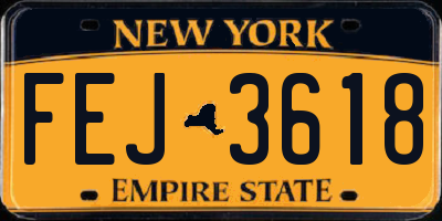 NY license plate FEJ3618