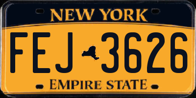 NY license plate FEJ3626
