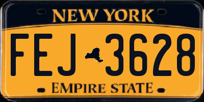 NY license plate FEJ3628