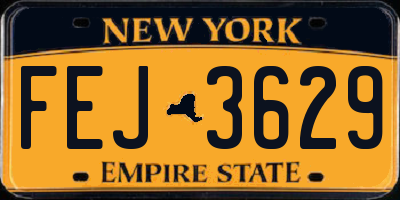 NY license plate FEJ3629