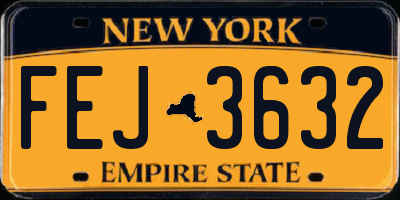 NY license plate FEJ3632