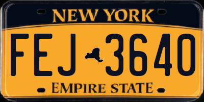 NY license plate FEJ3640