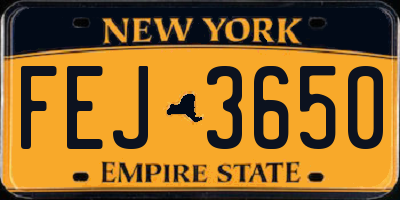 NY license plate FEJ3650
