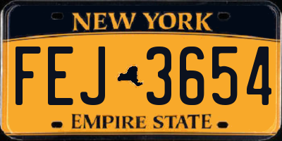 NY license plate FEJ3654