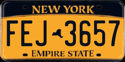 NY license plate FEJ3657
