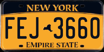 NY license plate FEJ3660