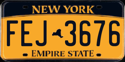 NY license plate FEJ3676
