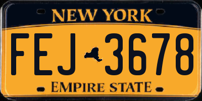 NY license plate FEJ3678