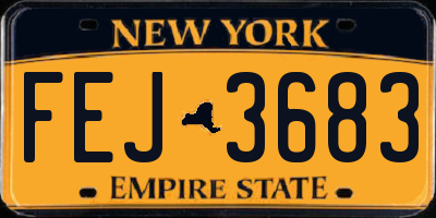 NY license plate FEJ3683