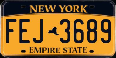 NY license plate FEJ3689