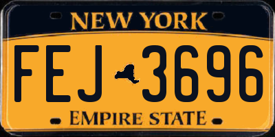 NY license plate FEJ3696