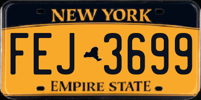 NY license plate FEJ3699