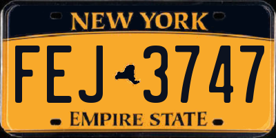 NY license plate FEJ3747