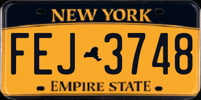 NY license plate FEJ3748