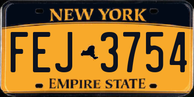 NY license plate FEJ3754
