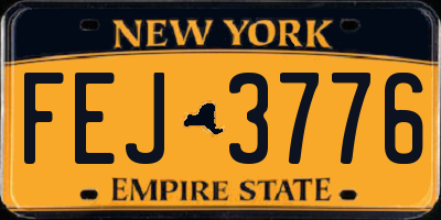 NY license plate FEJ3776
